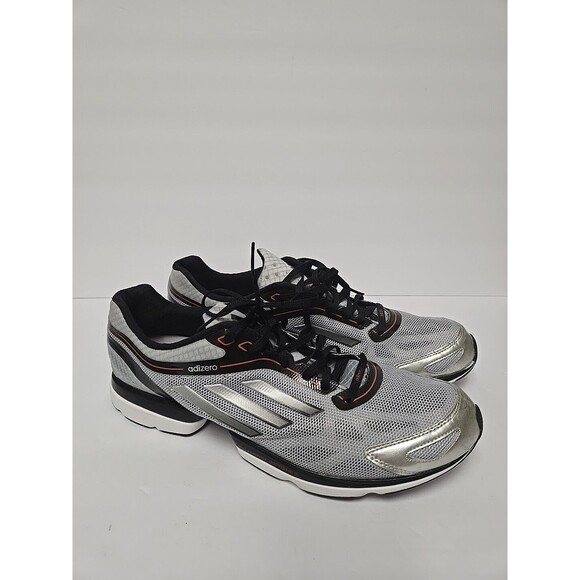 BARELY USED Adidas AdiZero Rush Running Shoes Mens 11 1/2 Silver Black 104860597 main image 9